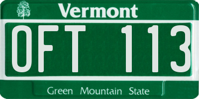 VT license plate OFT113