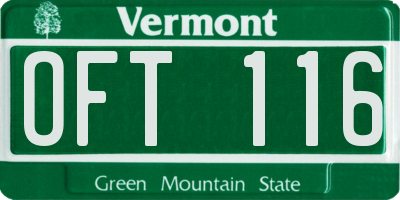VT license plate OFT116