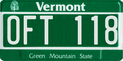 VT license plate OFT118