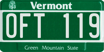 VT license plate OFT119