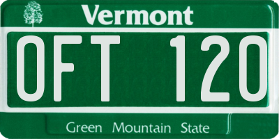 VT license plate OFT120