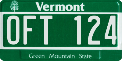VT license plate OFT124