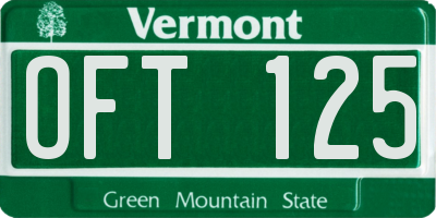 VT license plate OFT125