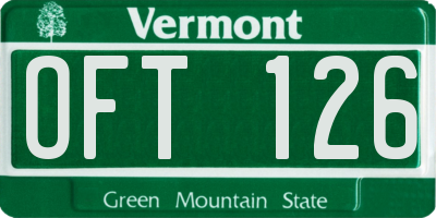 VT license plate OFT126