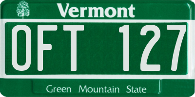 VT license plate OFT127