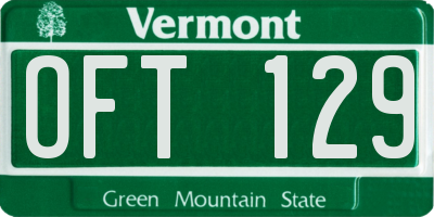 VT license plate OFT129
