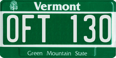 VT license plate OFT130
