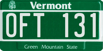 VT license plate OFT131