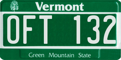 VT license plate OFT132