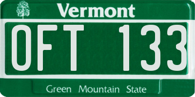 VT license plate OFT133