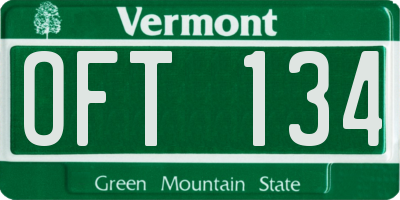 VT license plate OFT134