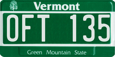VT license plate OFT135