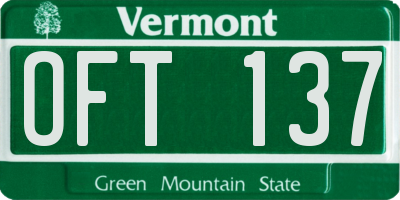 VT license plate OFT137