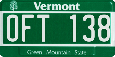 VT license plate OFT138