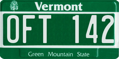 VT license plate OFT142