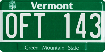 VT license plate OFT143