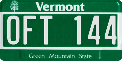 VT license plate OFT144