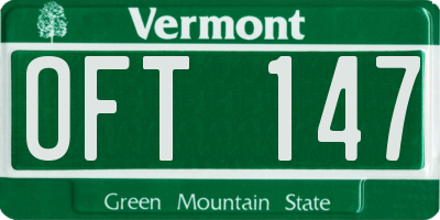 VT license plate OFT147
