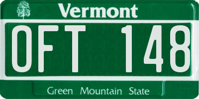 VT license plate OFT148