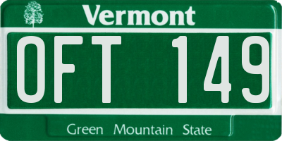 VT license plate OFT149