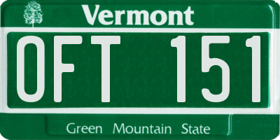 VT license plate OFT151
