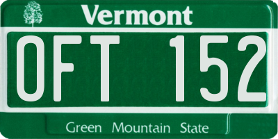 VT license plate OFT152