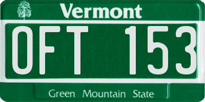 VT license plate OFT153