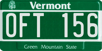 VT license plate OFT156
