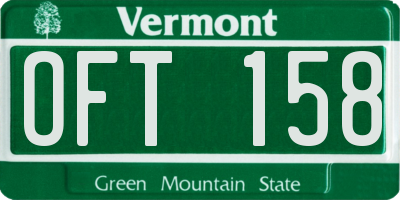 VT license plate OFT158