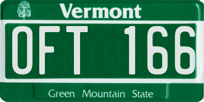 VT license plate OFT166