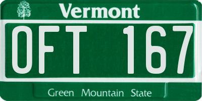 VT license plate OFT167