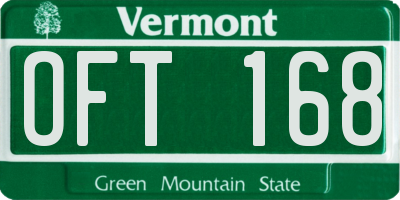 VT license plate OFT168