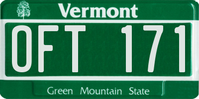 VT license plate OFT171