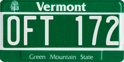 VT license plate OFT172