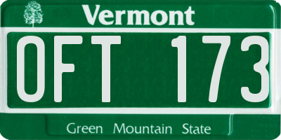 VT license plate OFT173