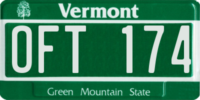 VT license plate OFT174