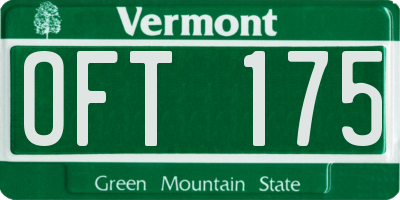 VT license plate OFT175