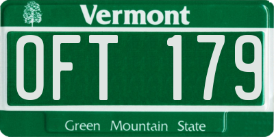 VT license plate OFT179