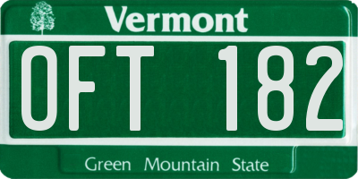 VT license plate OFT182