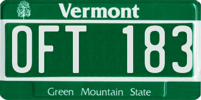 VT license plate OFT183