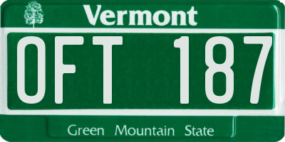 VT license plate OFT187