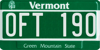 VT license plate OFT190