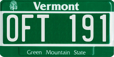 VT license plate OFT191