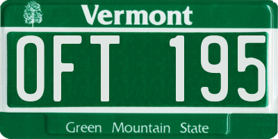 VT license plate OFT195