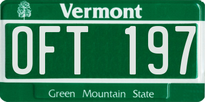 VT license plate OFT197