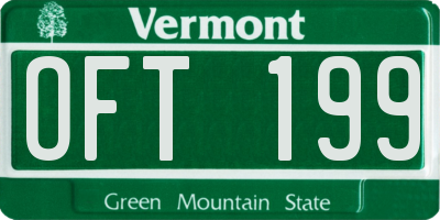 VT license plate OFT199