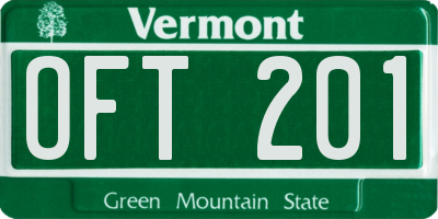 VT license plate OFT201