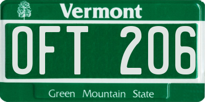 VT license plate OFT206