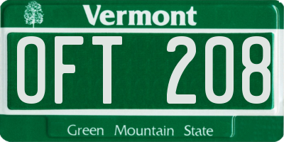 VT license plate OFT208