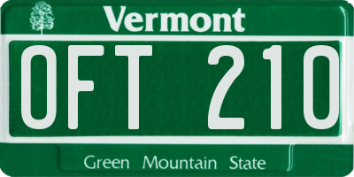VT license plate OFT210